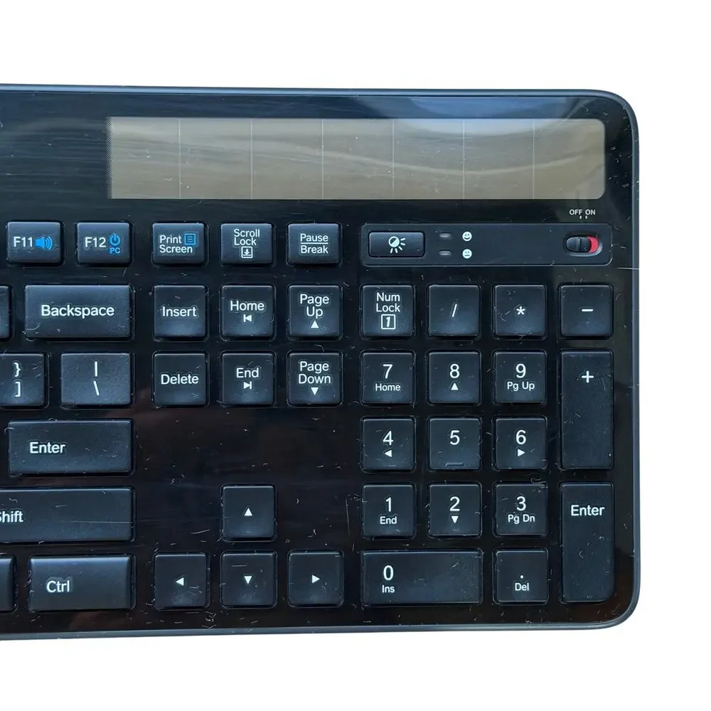 Logitech K750 Wireless Solar Keyboard With Unifying Receiver Dongle Black